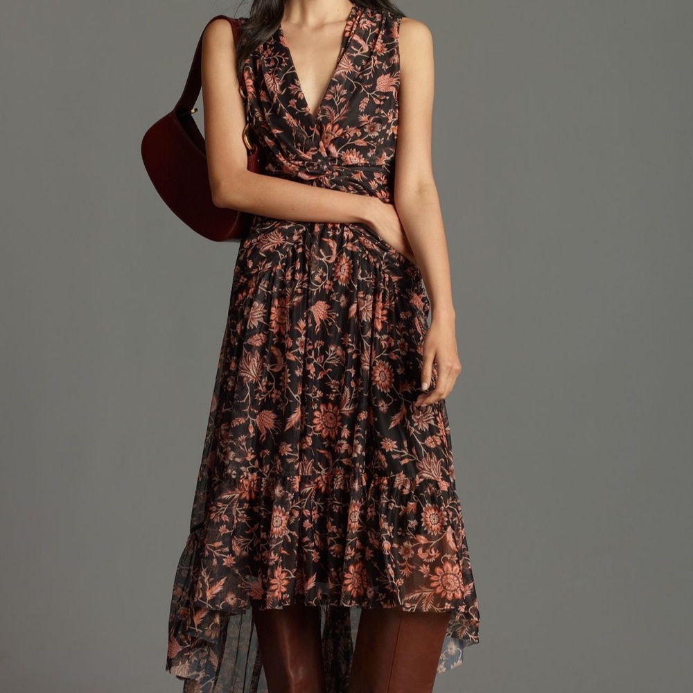 4SI3NNA V-neck sleeveless midi dress from Anthropologie